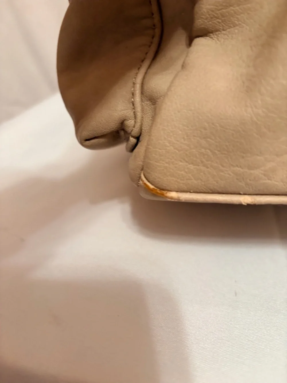 Beige Leather Backpack Purse - Women's Everyday Bag